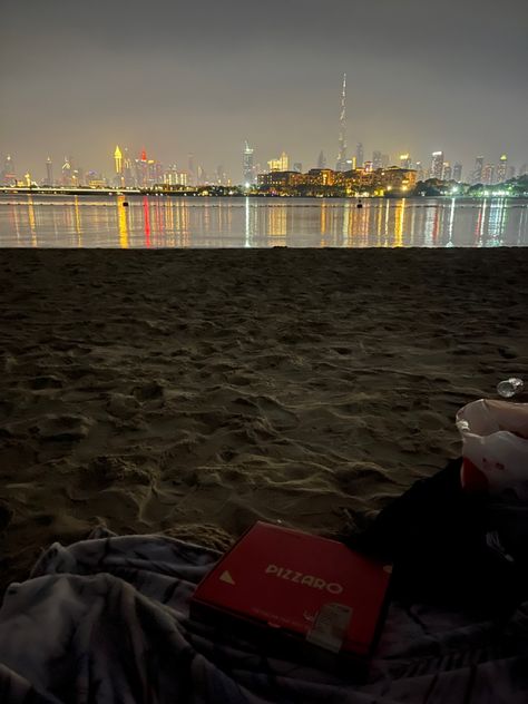 📍sunrise beach, dubai Dubai Aesthetic Night, The Beach At Night, Dubai Beach, Dubai Aesthetic, Beach At Night, Beach Night, Sunrise Beach, Beach Aesthetic, Beach Life