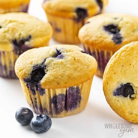 Blueberry Muffins From Scratch, Low Carb Blueberry Muffins, Almond Flour Blueberry Muffins, Paleo Blueberry Muffins, Keto Muffin Recipe, Keto Blueberry Muffins, Almond Flour Muffins, Keto Blueberry, Small Batch Baking