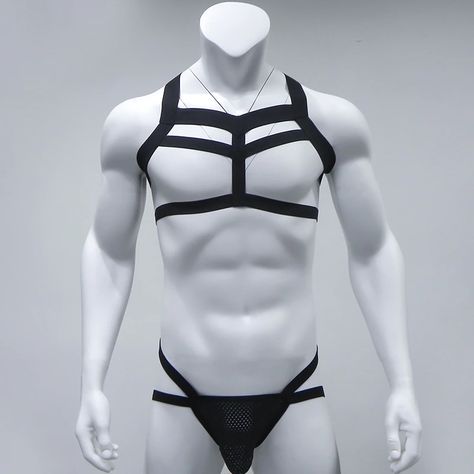 Mens Harness Fashion, Mens Harness, Fantasy Outfits, Jockstrap Men, Chest Harness, Lingerie For Men, Body Harness, Attractive Guys, Male Body