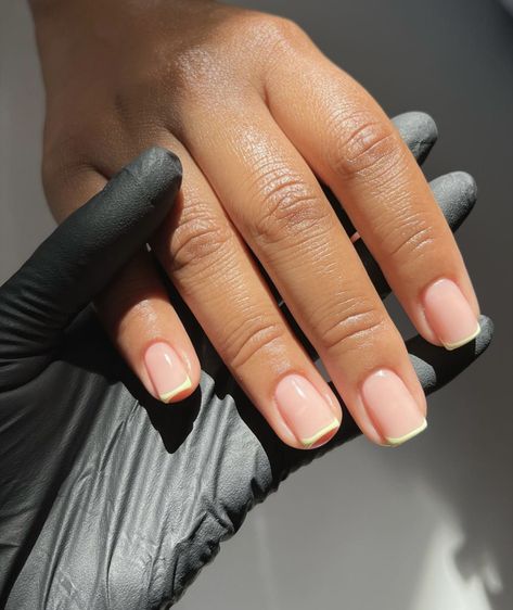 Gel Polish On Natural Nails Black Women, Baby French Nails, Short Natural Nails Ideas, Natural Nails Black Women, Gel Overlay Nails, Natural Nails Manicure, Overlay Nails, Milky Nails, Gel Toe Nails