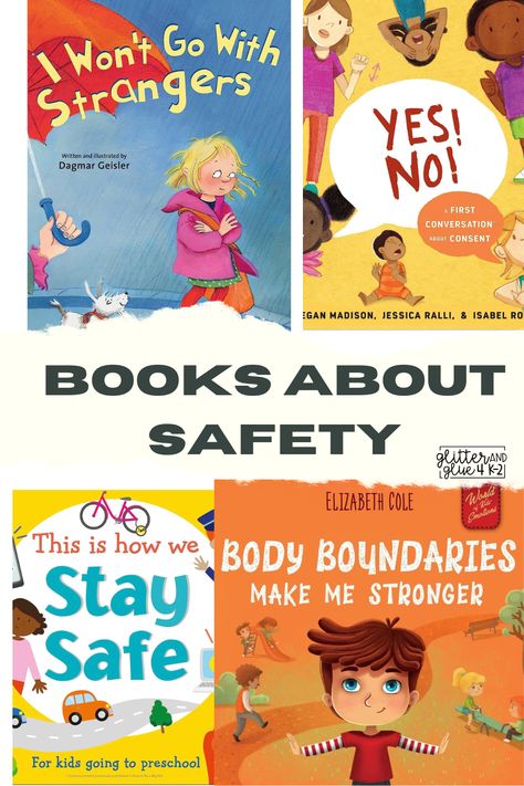 Children's books for teaching about body boundaries, consent, stranger danger, and more. These are great for parents, early childhood teachers, special education teachers/intervention specialists, librarians, school counselors, and more! safety for kids, body boundaries, stranger danger, preschool, kindergarten, read alouds Safety Lessons For Kindergarten, Preschool Stranger Danger Activities, Safety Books For Preschool, School Safety Lesson Plans, Tk Homeschool, Stranger Danger Activities, Fire Safety Books Preschool, Books About Being Helpful For Kids, Asd Resources