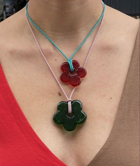 Clay Flower Necklace, Brooke Callahan, Tyler Mcgillivary, Flower Necklaces, Glass Charms, Dope Jewelry, Glass Pendant Necklace, Funky Jewelry, Upstate New York