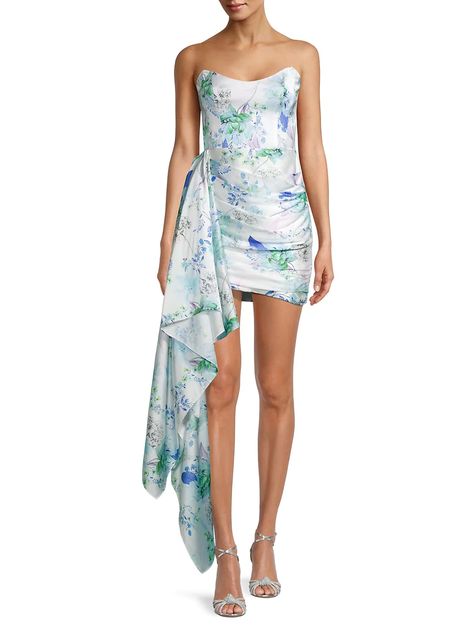 Shop Katie May Chasing Dawn Draped Minidress | Saks Fifth Avenue Cute Dresses For Dances, Kentucky Derby Outfit, Sadies Dress, Derby Outfits, Satin Style, Katie May, Prom Dress Inspiration, Mini Cocktail Dress, Draped Dress