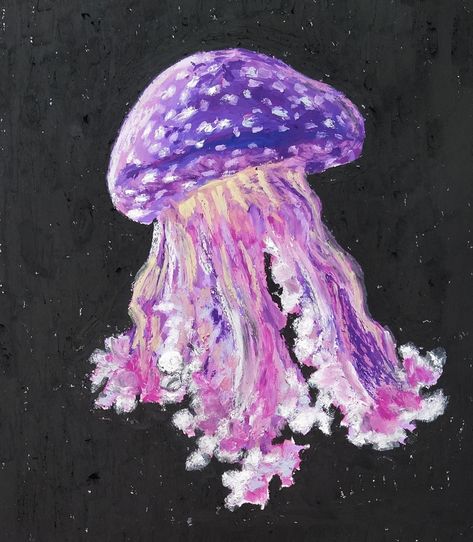 Jellyfish in oil pastel Oil Pastel Jellyfish, Oil Pastel Art, Oil Pastels, Pastel Art, Art Class, Art Project, Oil Pastel, Art Education, Jellyfish