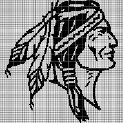 Native+American+head+silhouette+cross+stitch+pattern+in+pdf Dmc Cross Stitch, Head Silhouette, Native Beading Patterns, Native American Symbols, American Symbols, Aida Fabric, Indian Patterns, Pola Kristik, Beaded Earrings Patterns