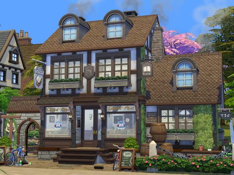 Sims 4 University, Tiny Eco House, Cottage Library, Old University, Sims Background, Sims 4 Cottage, The Sims 4 Lots, University Housing, Background Characters