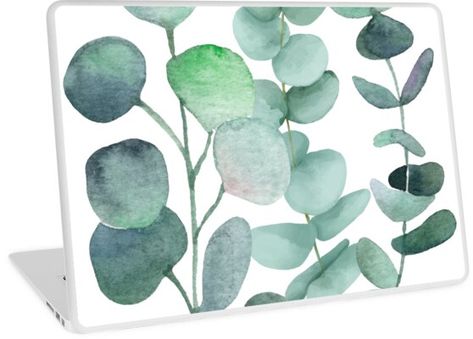 Form-fitting removable vinyl laptop decal with scratch resistant backing. Vibrant edge-to-edge prints. Available for Macbook Air 11 & 13, Macbook Pro 13 & 15, Macbook Pro Retina 13 & 15, 13" & 15" PC laptops. Watercolor, eucalyptus, leaves, botanical, painting, green Metaverse Art, Eucalyptus Leaves, Canvas Wall Decor, Framed Canvas Wall Art, Watercolor Painting, Framed Artwork, Canvas Artwork, Frames On Wall, Framed Wall Art