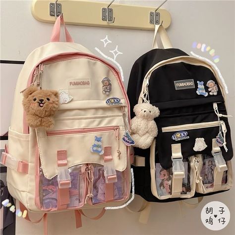 Mochila Kpop, High School Supplies, Korean Bags, Black School Bags, Cute School Bags, Cute Stationary School Supplies, Stylish School Bags, Kawaii Bag, Kawaii Bags