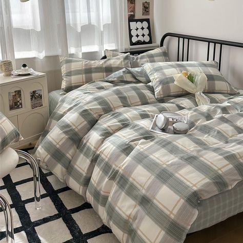 PRICES MAY VARY. ♥♥♥ Modern Soft Plaid 100% Cotton Duvet Cover Set With Zipper Closure and Corner Ties. This bedding set is only a cover for duvet, not comforter set, no comforter or fluffy insert included. 【Premium Material】-- Modern style plaid grid duvet cover set made from high density 100% cotton fabric, naturally soft, skin-friendly, breathable and comfortable, yet are Fade, Stain and Wrinkle Resistant, perfect for all seasons use, providing you high quality sleep. 【Package and Size】-- Geo Gingham Comforter, Plaid Duvet Cover, Plaid Comforter, Plaid Bedding, Cotton Bedding Set, 100 Cotton Duvet Covers, Striped Duvet, Striped Duvet Covers, Simple Bed