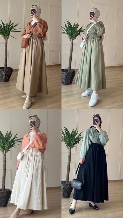 Trendy Hijab Outfits, Muslimah Fashion Casual, Modest Girly Outfits, Muslimah Style, Estilo Hijab, Stylish Outfits Casual, Modest Casual Outfits, Color Combos Outfit, Color Combinations For Clothes