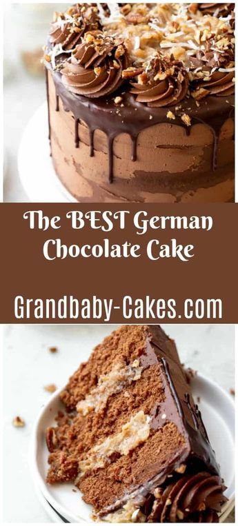 Simple German Chocolate Cake, German Chocolate Cake Ideas, Fancy German Chocolate Birthday Cake, Chocolate German Cake Recipes, German Choc Cake Recipe, Moist German Chocolate Cake From Scratch, German Chocolate Cake Mix Recipes, German Chocolate Birthday Cake, German Chocolate Cake Frosting