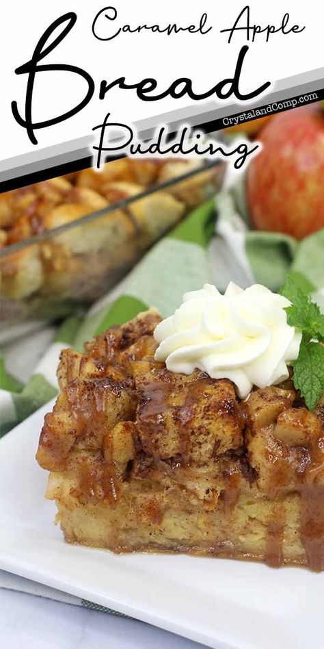 Easy Caramel Apple Bread Pudding Pink Lady Apple Recipes, Pink Lady Apples Recipes, Caramel Apple Bread Pudding, Caramel Apple Bread, Bread Pudding Recipe Easy, Apple Bread Pudding Recipe, Easy Rhubarb Recipes, Caramel Bread Pudding, Best Apple Desserts