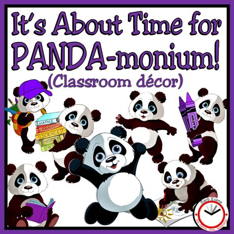 Create PANDA-monium in your classroom with these 13 decor products. All elements feature precious, perky, purple pandas perfect for your new pack of pupils. The bundle saves you 30%. #backtoschool #classroomdecor #elementaryteachers #welcomebanner #bulletinboards #classsigns #classjobs #classrules #behaviormanagement #wordwall #alphabetposters #mathwordwall #numberline #cardinalordinalnumberposters #calendarmath #mathconceptsposters #desknametags #teachers #pandadecor Panda Bulletin Board Ideas, Panda Classroom, Panda Decor, Panda Decorations, Kindergarten Morning Work, Math Word Walls, Classroom Doors, Calendar Math, Class Jobs