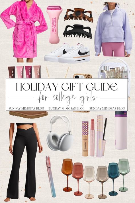 Shopping for Christmas gifts for college girls!? We've combed through the entire internet for the BEST college girls gifts this year so you don't have to! Trendy sneakers, plush robes, the best of lululemon, noise canceling headphones, we'll help you find the perfect gift for college girls this season! Christmas List 2023 College Girl, Trendy Christmas Gifts For Women, Christmas Gift For College Girl, Christmas Gift Ideas For College Girl, Christmas Ideas For College Girl, Cool Girl Gifts, Gifts For College Girls Ideas, Gifts For College Girl, College Girl Christmas Gifts