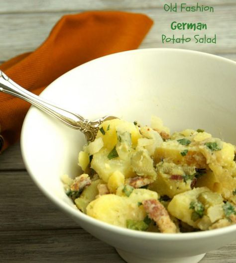 Old Fashion German Potato Salad - Potato Salad Mustard, Potato Salad Dressing, Potato Salad Recipe Easy, Potato Salad Healthy, Potato Salad With Egg, Salads For A Crowd, German Potato, Bacon Potato Salad, German Potatoes