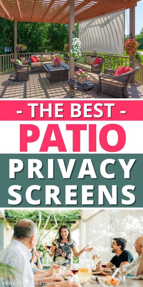 Patio Privacy Screens | Best Privacy Screens for Patios | Patio Sunblock Screens | Patio Shade Screens | Best Patio Shades | Pergola Shades | Patio Privacy Railing Screens | Roller Shade Screens | #patio #privacyscreen #sunshade #shadescreen Outside Screens Patio Privacy, Patio Sun Shade Ideas Privacy Screens, Screen Lanai Privacy Ideas, Privacy Screen For Hot Tub, Portable Privacy Screen Outdoor Room Dividers, Patio Shades, Relaxing Outdoor Spaces, Shade Screen, Patio Privacy Screen