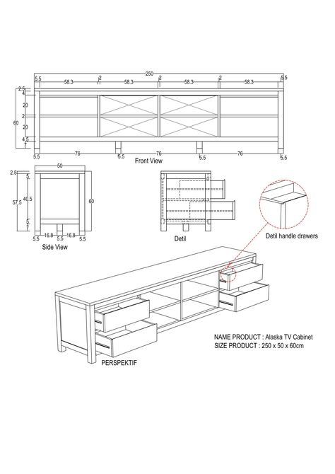 Tv Cabinet Dimension, Detail Drawing Interior, Table Detail Drawing, Drawer Detail Drawing, Folding Adirondack Chair Plans, Drawer Section, Cabinet Detail, Furniture Details Drawing, Details Furniture