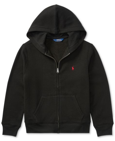 Polo Ralph Lauren Big Boys Full Zip Hoodie - Boy Hoodie, Ralph Lauren Fleece, Ralph Lauren Hoodie, Polo Ralph Lauren Kids, Polo Logo, Boys Knits, Boys Fleece, Ralph Lauren Kids, Ralph Lauren Boys