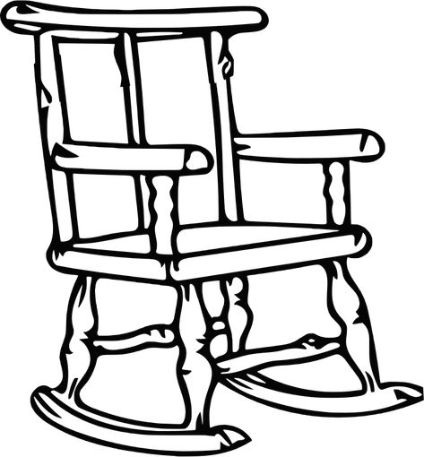 Rocking chair 3 (outline) - Openclipart Rocking Chair Drawing, Childs Rocking Chair, Chair Drawing, Kids Rocking Chair, Wooden Rocking Chairs, Painted Chairs, Materials And Textures, Plastic Canvas, Rocking Chair