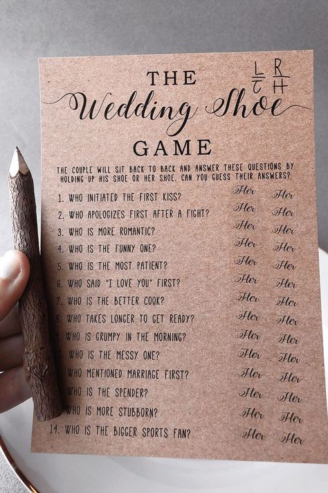 Hilarious Bridal Shower Games, The Wedding Shoe Game, Wedding Shoe Game, Shower Games Wedding, Small Private Wedding, Bridal Shower Games Funny, Shower Games Bridal, Games Wedding, Fest Temaer