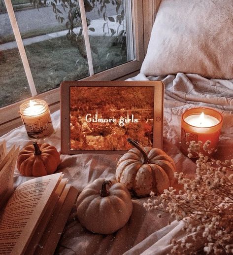 Lorelei Gilmore, October 5th, Fall Aesthetic, Gilmore Girls, Written By, Pumpkins, Candles, Bed, Books