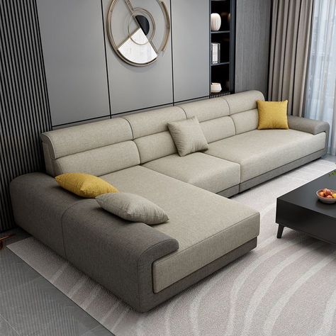 L Shaped Sofa Designs, Beige Sky, Sofa Design Wood, Latest Sofa Designs, Scandinavian Sofas, Affordable Sofa, Chic Sofa, Corner Sofa Design, White Upholstery