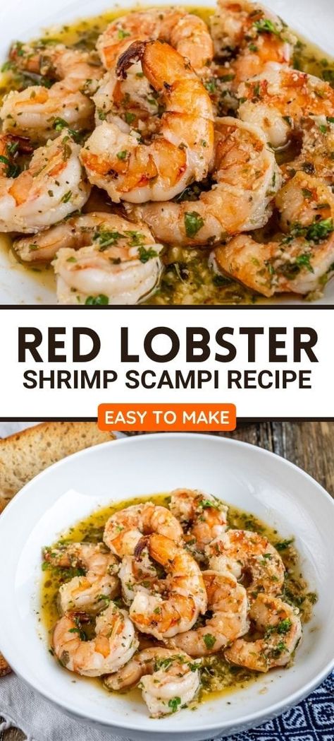 Homemade Shrimp Scampi, Red Lobster Shrimp Scampi Recipe, Red Lobster Shrimp Scampi, Red Lobster Shrimp, Cooked Shrimp Recipes, Shrimp Scampi Recipe, Scampi Recipe, Shrimp Recipes For Dinner, Lobster Recipes