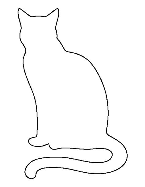 Sitting cat pattern. Use the printable outline for crafts, creating stencils, scrapbooking, and more. Free PDF template to download and print at http://patternuniverse.com/download/sitting-cat-pattern/ Cat Stencil, Katt Diy, Cat Quilt Patterns, Free Applique Patterns, Animal Outline, Cat Template, Cat Outline, Animal Templates, Appliqué Quilts