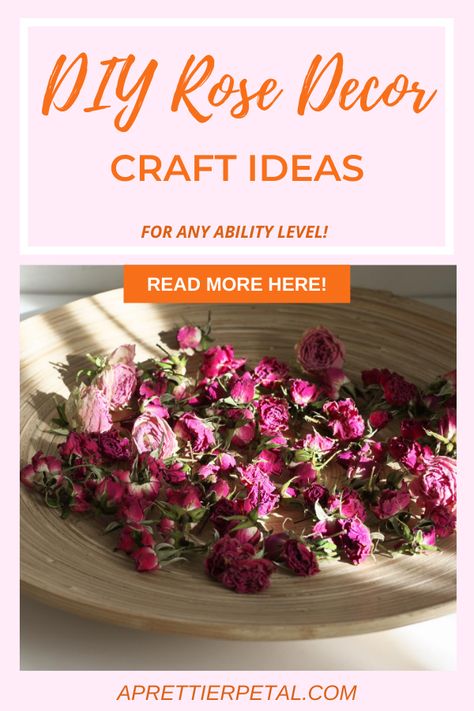 Give a second life o your beautiful blooms with these fantastic DIY rose decor craft ideas! These fun flower craft ideas will provide for a super engaging activity for any age and ability level! #DIYrosedecorcraftideas #flowercraft #rosedecorcraft Diy With Dried Roses, Ideas For Dried Roses, What To Do With Dry Roses Ideas, Dried Roses Ideas, Flower Craft Ideas, Pressed Roses, Dried Roses, Drying Roses, Roses Art