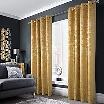 Luxury Bedroom Curtains, Plaid Curtains, Yellow Soft, Bedroom Curtains, Thermal Energy, Drape Panel, Curtains For Living Room, Luxury Bedroom, Gold Foil Print