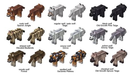 Dog Minecraft Build, Minecraft Dog Bed, Minecraft Dog Breeds, Dog Statue Minecraft, Minecraft Dog Mods, Dog House Minecraft, Minecraft Essentials, Minecraft Wolf Variants, Minecraft Wolf