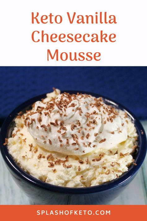 When you want a quick, easy, and amazingly delicious dessert, this keto vanilla cheesecake mousse will always satisfy! Vanilla Cheesecake Mousse, Zucchini Tortillas, Keto Whipped Cream, Vanilla Desserts, Vanilla Mousse, Keto Zucchini, Cheesecake Mousse, Vanilla Cheesecake, Keto Sweets