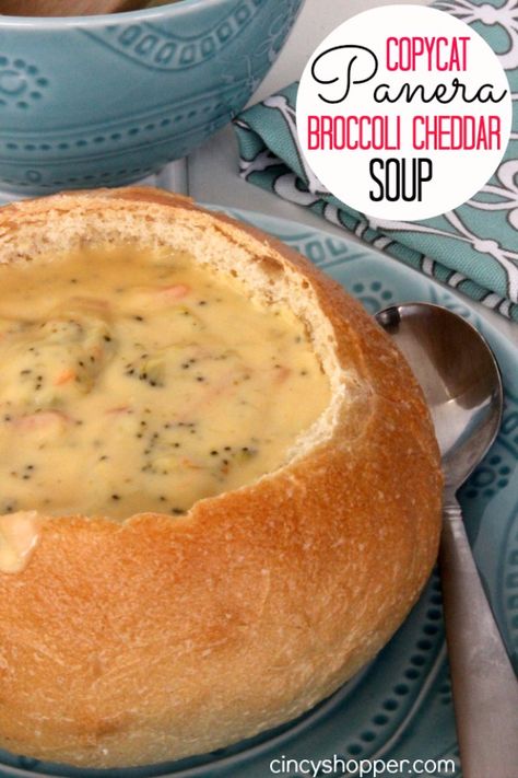 Olive Garden Broccoli, Copycat Panera Broccoli Cheddar Soup, Broccoli Cheddar Soup Recipe, Cheddar Soup Recipe, Delicious Broccoli, Copycat Panera, Bread Bowl, Broccoli Soup, Broccoli Cheddar Soup