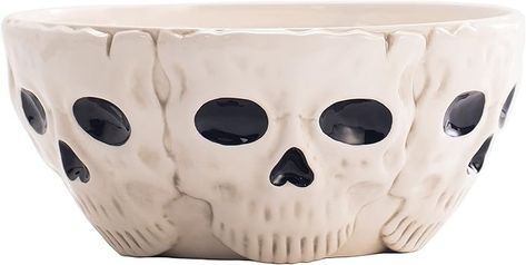 Amazon.com: Bico: Halloween Collection Spooky Halloween Cakes, Halloween Tea Party, Skull Cookies, Halloween Candy Bowl, Ceramic Halloween, Pumpkin Bowls, Ceramic Serving Bowl, Traditions To Start, Easy Halloween Decorations