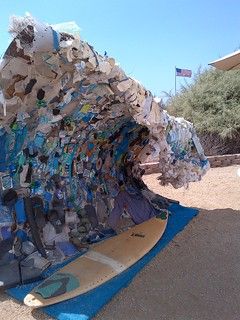 Wave sculpture made of trash! | At the Chula Vista Living Co… | Flickr Wave Sculpture, Environmental Sculpture, Recycle Sculpture, Waste Art, Ocean Projects, Recycled Art Projects, Trash Art, Sustainable Art, Chula Vista