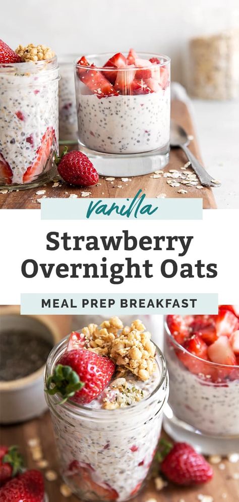 Strawberry Overnight Oats Healthy, Overnight Oats In A Jar, Overnight Oats With Yogurt, Fit Mitten Kitchen, Strawberry Overnight Oats, Best Overnight Oats Recipe, Oat Recipes Healthy, Perfect Healthy Breakfast, Overnight Oats Recipe Healthy