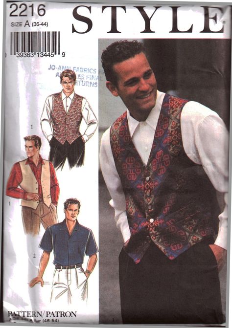 Style 2216 Men's Shirt, Waistcoat Size: A 36-44 Uncut Sewing Pattern https://pattern-walk.com/product/style-2216-mens-shirt-waistcoat-size-a-36-44-uncut/ Pattern-Walk Waistcoat Sewing, Mens Waistcoat, Waistcoat Men, Diy Sewing Pattern, Instagram Style, Mens Shirt, Walk On, Diy Sewing, Sewing Pattern