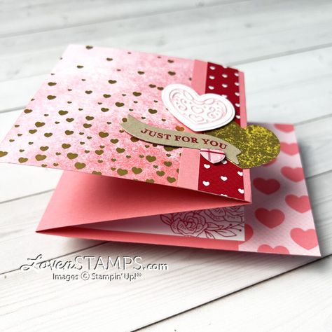 Most Adored Dsp, Stampin Up Wedding Cards, Free Stamps, Sweet Box, Embossed Paper, Fancy Fold Cards, Card Tutorial, Card Kits, Paper Hearts