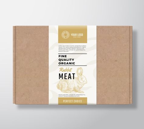 Food Label Design Stickers Packaging Ideas, Pizza Blanca, Organic Food Packaging, Goose Craft, Craft Cardboard, Package Mockup, Rabbit Crafts, Organic Meat, Packaging Design Trends