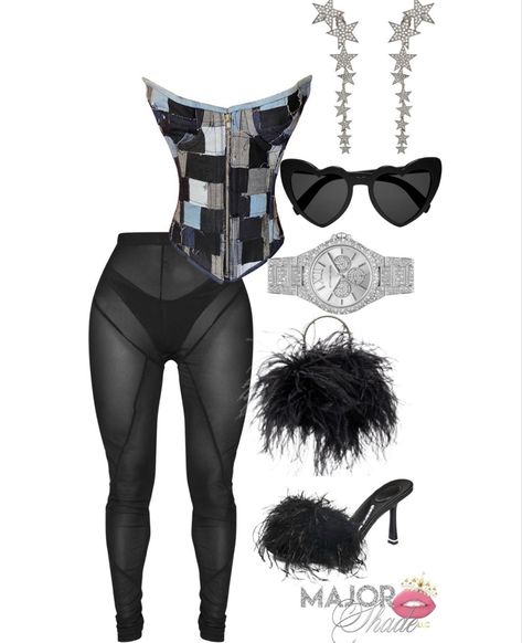 Aquarius Bday Outfit, Mesh Shirt Outfit Black Women, Club Outfit Ideas Black Women, Capricorn Birthday Outfits, Miami Nightlife Outfits, Pisces Birthday Outfit, Club Outfits For Women Black Woman, Birthday Outfits Club, Baddie Club Outfits Black Women