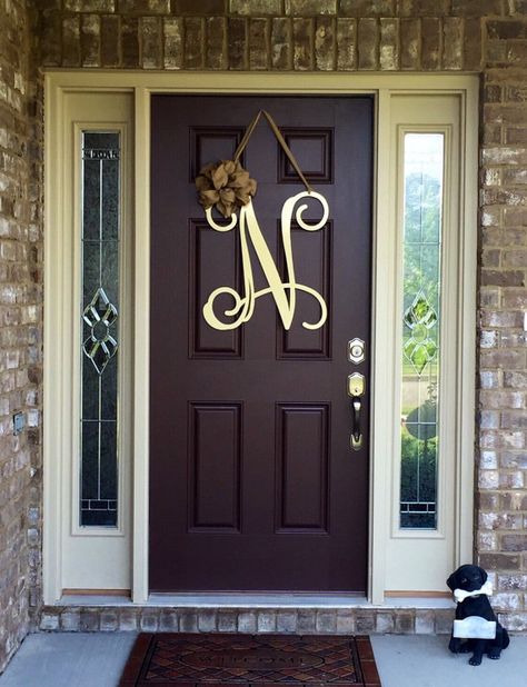 Hey, I found this really awesome Etsy listing at https://www.etsy.com/listing/232145011/metal-initial-door-wreath-w-ribbon-front Front Door Wreaths Diy, Monogram Door Wreath, Monogram Door, Door Letters, Monogram Door Hanger, Front Door Wreaths, Door Wreaths Diy, Farmhouse Front Porches, Monogrammed Gifts