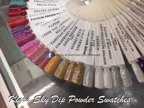 Kiarasky Dip Powder Colors, Dip Powder Swatches, Kiara Sky Dip Powder Nails, Kiara Sky Dip Powder Colors, Sns Nail Powder, Power Nails, Dip Powder Colors, Kiara Sky Dip Powder, Nail Dipping Powder Colors