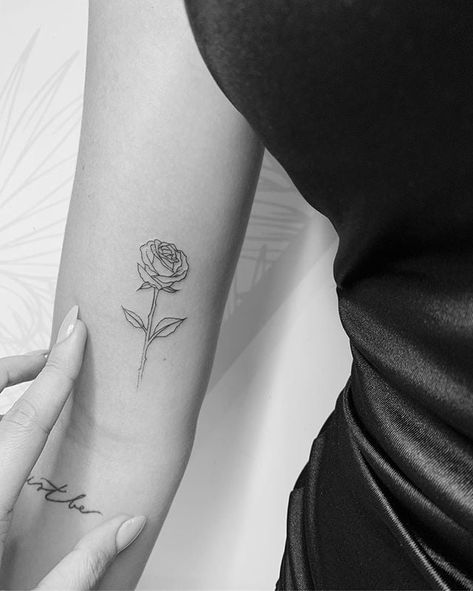 Rose Flower Tattoo Designs, Tiny Rose Tattoo, Rose Flower Tattoo, Rose Tattoo Ideas, Single Rose Tattoos, Rose Tattoo On Arm, Rose Flower Tattoos, Rose Tattoos For Women, Small Rose Tattoo