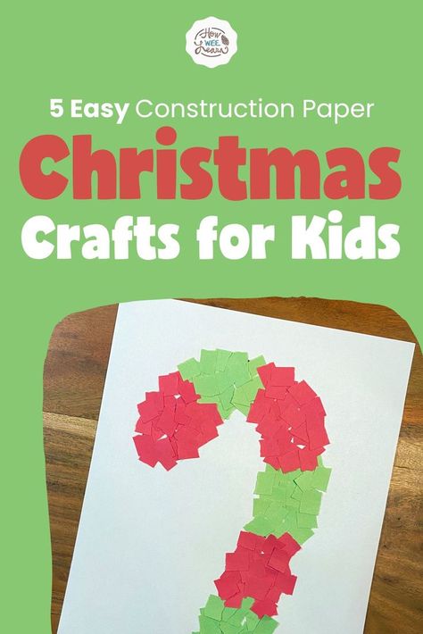 These 5 easy Christmas crafts use only construction paper and glue. They are so simple to make and great for preschool aged children and big kids as well. It is the perfect way to make some crafting memories this holiday season! Grab your red and green construction paper and make these 5 paper crafts with your kids! Easy Christmas Crafts For Kids With Construction Paper, Christmas Crafts With Construction Paper, Christmas Construction Paper Crafts, Construction Paper Christmas Crafts, Paper Crafts For Christmas, Holiday Crafts Kindergarten, Paper Christmas Crafts, Christmas Tree Crafts For Kids, Construction Paper Crafts