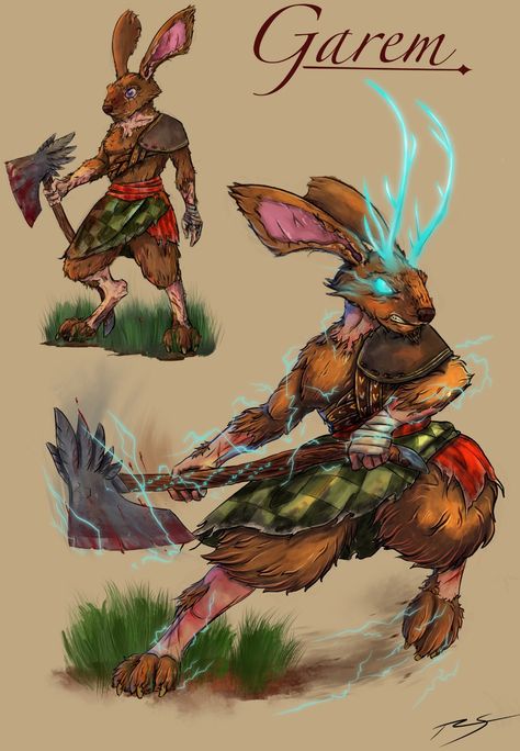 Harengon Barbarian Dnd, Dnd Harengon Character Art, Harengon Barbarian, Cat Barbarian, Rabbit Folk Dnd, Harengon Dnd Art, Rabbit Folk, Barbarian Dnd, Pathfinder Character