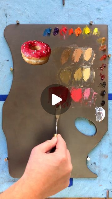 Ken Goshen on Instagram: "Color mixing tutorial for a donut! 🍩 I love painting pastry mostly because their colors are so fun to mix. 😋" Donut Painting, 2024 Color, April 20, Love Painting, Donuts, Art Projects, Color Mixing, Pastry, I Love