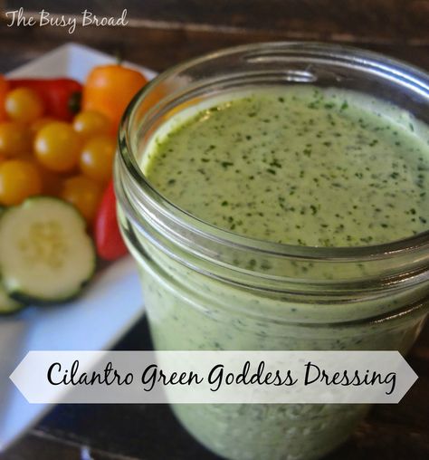 Cilantro Green Goddess Dressing - not just for greens! "It's delicious of course as a salad dressing or just as a dip.  And I'm drooling over the thought of eating it over a nice flank steak....yum! " / The Busy Broad Jalapeno Powder, I Feel Trapped, Low Carb Salad Dressing, Cilantro Dressing, Goddess Dressing, Gloomy Weather, Green Goddess Dressing, Low Carb Salad, Salmon Cakes