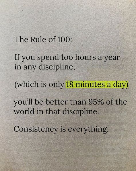 Improve Your Skills with Just 18 Minutes a Day! 🚀 Follow 'The Rule of 100' and watch your life transform. 🌟 Whether it's learning a new language, mastering a skill, or building a habit, consistency is key. 🌈 Start today and see the difference by the end of the year. ✨ #Staffingine #RuleOf100 #DailyGrowth #SelfImprovement #18MinutesADay #TransformYourLife #SkillBuilding #LifeGetsBetter #consistencyiskey Learn New Skills Quotes, Social Worker Quotes, Become Productive, Skills Quote, Learning A New Language, Personality Psychology, Life Gets Better, 50th Quote, Consistency Is Key