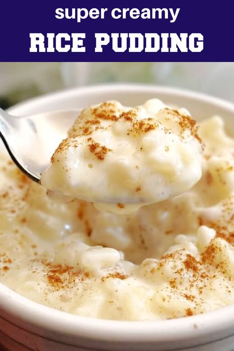 Rice Pudding With Cooked Rice Custard, Rice Pudding With Eggs, Rice Pudding For One, Stove Top Rice Pudding, Quick Rice Pudding, Almond Milk Rice Pudding, Best Rice Pudding Recipe, Rice Pudding Recipe Easy, Creamiest Rice Pudding Recipe