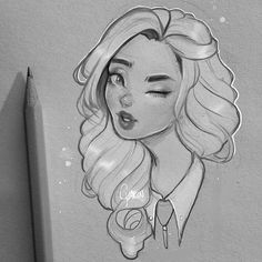 Winking Face, Fairy Drawings, Fairy Hair, Hair Drawing, Dark Lips, Pablo Picasso, Breakfast Ideas, Traditional Art, Drawing Inspiration